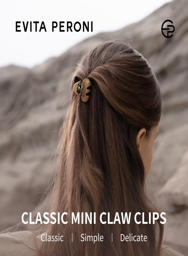 EVITA PERONI Small Hair Clips, Mini Hair Clip for Hair, Little Tiny Claw Clips for Women Girls Half Updo, Caramel Brown - Image 2